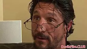 Young black babe jumps on older cock in cowgirl.