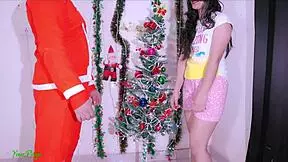 desi teen priya gets hard fucked by fake santa in christmas roleplay, riding to orgasm