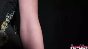 skinny tattooed coed deepthroats huge cock and swallows