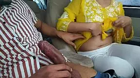 I convinced her to show her body in the car in public