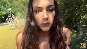hunt4k, hunter convinced young 18+ lady to cheat with outdoor blowjob