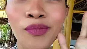 Petite beauty shows off huge dildo, teasing first time use