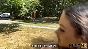 hunt4k, hunter convinced young 18+ lady to cheat with outdoor blowjob