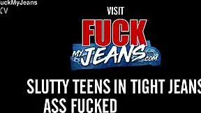 asshole in denims splits during hardcore anal