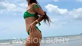 Sexy Public Flashing on Beach