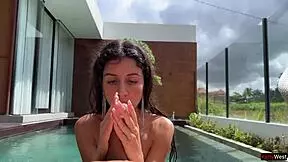 Amazing Underwater Sex By The Pool Cowgirl Riding And Cum Play