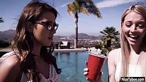 I'm a hot naive teen getting fucked deep at the party by a guy. Oops, I mean... wait,