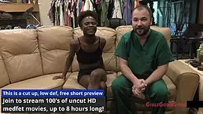 Rina Arem Undergoes Stimulating Exam In Heels And Black Shoes, Revealing Tattoo And Shaved Pussy With Toys