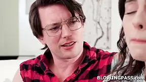 practicing blowjob skills on my stepdad's hard cock