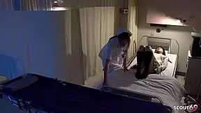 Japanese teen nurse seduces to rough halloween sex at work!