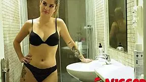 Big black cock devours young brunette 😈