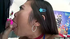 Petite 18+ Asian Ass Gaped in True Anal Riding