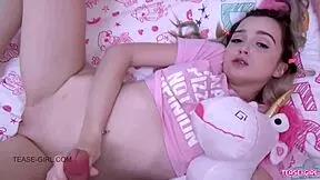 sexy teen 18+ blonde swallows cum from step-dad