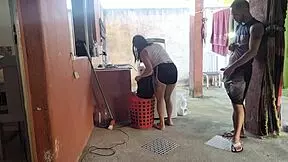 My wife left and the maid couldn't resist the temptation.