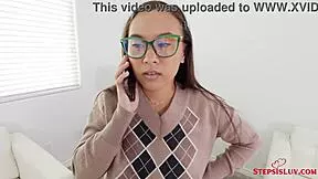 Look at this cute brunette stepsis getting fucked deeply by Jay Rock!