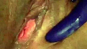 Latina milf masturbates to creampie in solo session