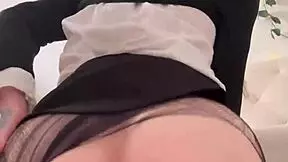 petite wednesday addams big round ass bouncing on a big dildo