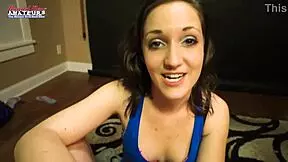 Brunette Ryann sucks cock and gets pussy deeply fucked