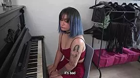 submissive teen student gets a 'free piano lesson' from her teacher