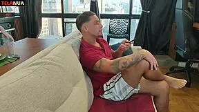 Gabe Met At Tattoo Studio, Took Home For Sexy Lingerie Blowjob And Natural Tits Fucking.