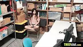 i saw this skinny pale shoplifter getting fucked hard from behind, she's so petite