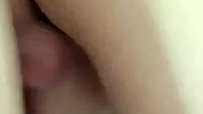 Man Lifts Skirt for Shaved Pussy Creampie