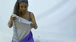 Watch The Petite Exotic Milf Happily Look For Clothes, Revealing Her Small Tits In 4K Downblouse.