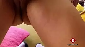 Teacher warms up vagina with toys