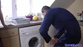 i watch the english milf get her pipe fitted by the cheeky plumber in doggystyle