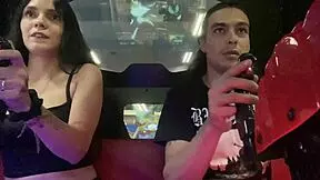 petite neighbor gets a load after losing a hot video game bet.