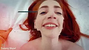 Hey, check out this teen redhead Aria Carson with her soft white skin as she fucks and rims an older guy, including blowjob, doggystyle, and cum in mouth