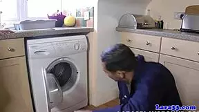 i watch the english milf get her pipe fitted by the cheeky plumber in doggystyle