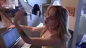 Nasty blonde Sage Fox gets dicked by stepdad Seth Brogan in cowgirl and bent over positions