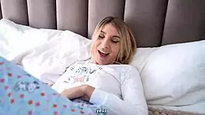 stepdaughter seduces stepdad by watching porn with the door open, leading to intimate moments