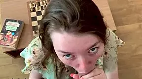 Teen GF Cheats with Mature Chubby Wife in Homemade Cum Swallow and Natural Tits Teasing