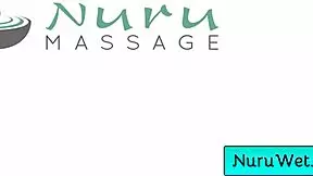 Ebony masseuse rubs clit in shower