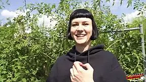 German scout picks up tall skinny french girl delfine dahlia for casting