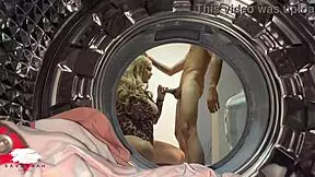 Chubby Blonde Milf Enjoys Sex with Young 18+ Guy in Laundry Room Featuring Big Natural Tits
