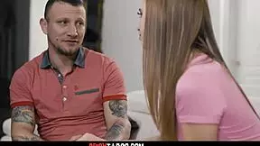 Skinny girl gets rough doggystyle fucking deepthroat