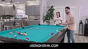 teen freya von doom in fantasy scene on pool table from usingher4k