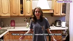 angry roommate grabs my cock in the kitchen suggestively