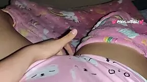 cute latina fingers her wet pussy before university to seduce her teacher with homemade massage