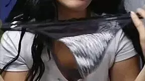 jovencita shows her panties on cam while flashing for voyeur