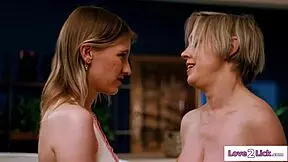 big tits cougar stepmom tongues her teen stepdaughter's pussy