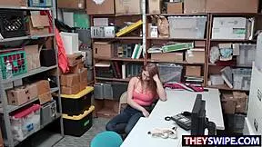 Stepmum watching stepdaughter gets nailed by cop at work