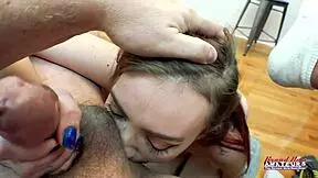 Petite Redhead Olivia Sucks Cock While Fingering And Gets Banged