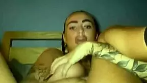 Slutty goth teen 18+ fingers herself hard until she cums