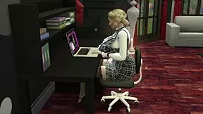 in this sims 4 scene mortimer and bella team up to bang a cute teen in a steamy threesome