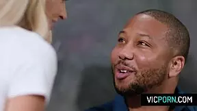 Hey 😏 slutty college girl Emma Hix is deepthroating and riding her black teacher's big cock hard!