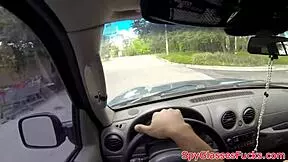 This busty amateur teen starts deepthroating then gets fucked doggystyle